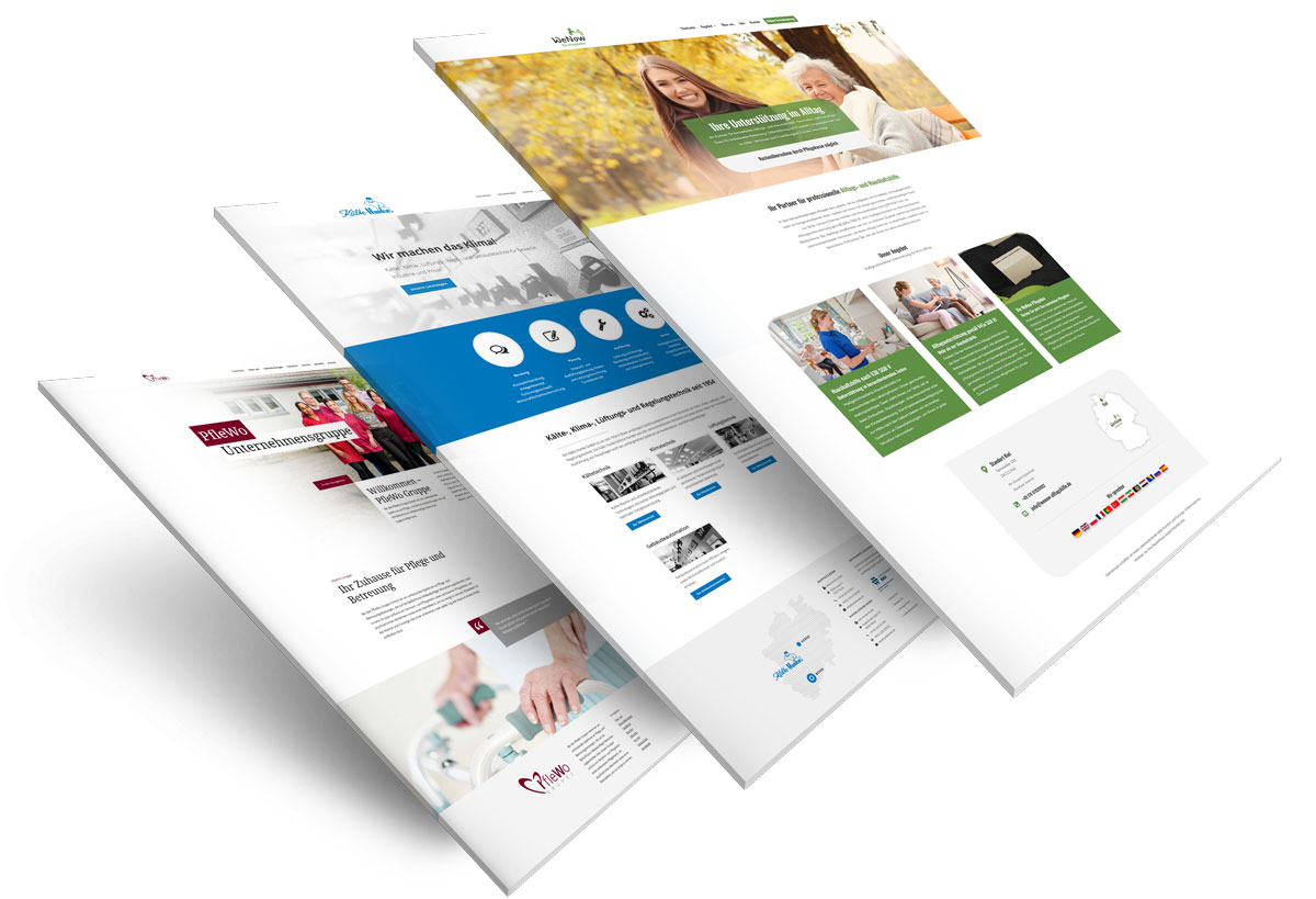 Referenz-Websites Internetseiten mit drei Referenzen